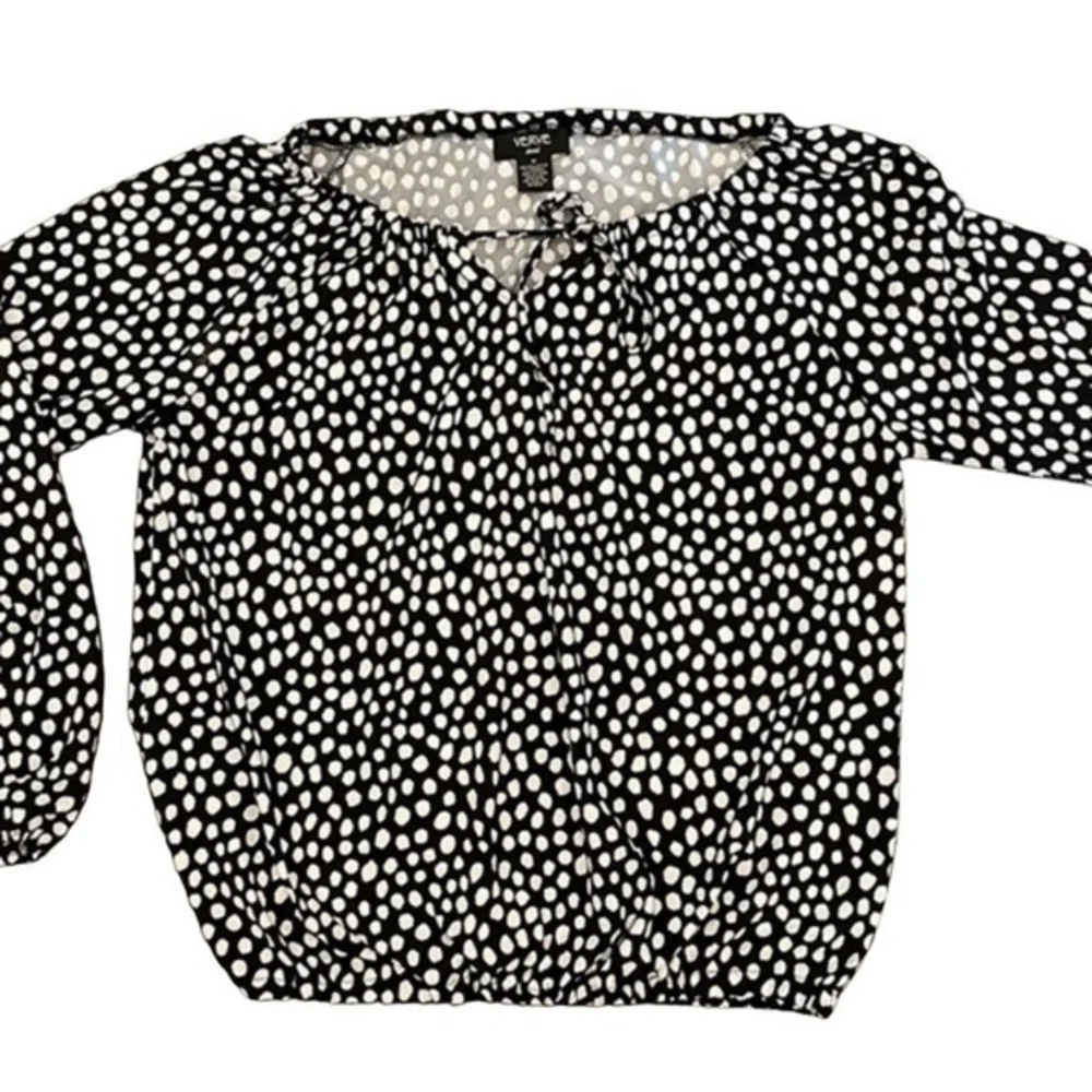 VERVE ami Polka Dot Black White Stretchy Long Sleeve Size Medium - Picture 1 of 3